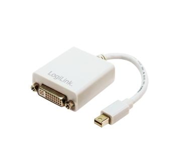LogiLink - Displayadapter - Mini DisplayPort (hann) til DVI-I (hunn) - 9 cm - hvit