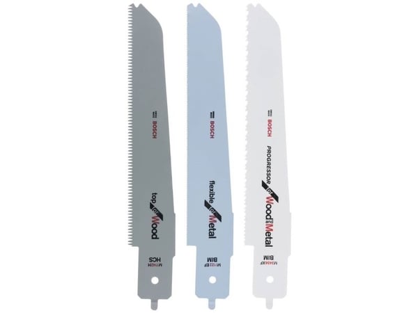 Bosch - Reciprocating saw blade set - for tre, metall - 3 deler