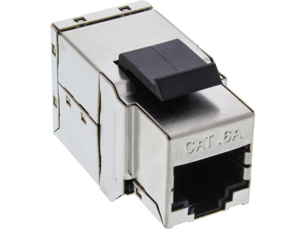 InLine 74206A, Svart, Sølv, RJ-45, RJ-45, Hunkjønn, Hunkjønn, Cat6a