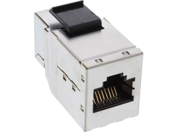 InLine 74206A, Svart, Sølv, RJ-45, RJ-45, Hunkjønn, Hunkjønn, Cat6a