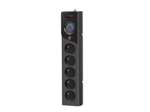 Armac Z5 - Overspenningsavleder - AC 250 V - 2500 watt - utgangskontakter: 5 - 5 m kabel - svart