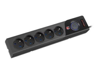Armac Z5 - Overspenningsavleder - AC 250 V - 2500 watt - utgangskontakter: 5 - 5 m kabel - svart