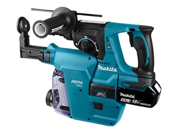 Makita DHR243RTJW - Combination hammer - trådløs - 3-mode - SDS-plus - 2 joule - 2 batterier, inkludert lader - 18 V