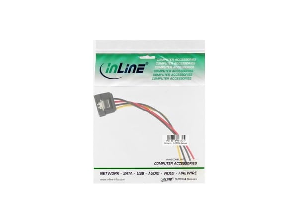 InLine 29670D, SATA 15-pin, Molex (4-pin), 0,3 m, Hankjønn/hankjønn, Rett, Rett