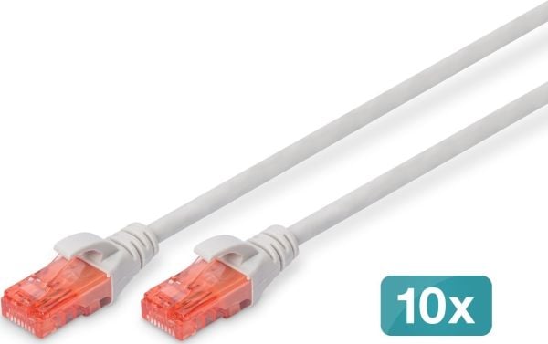 DIGITUS - Patchkabel - RJ-45 (han) til RJ-45 (han) - 50 cm - UTP - CAT 6 - booted, halogenfri, formet, knastfri - grå