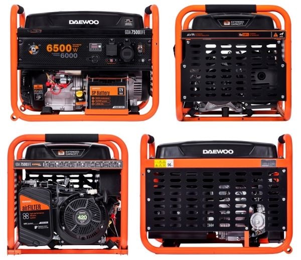 Daewoo GDA 7500DFE, 6000 W, 230 V, 30 l, Bensin, Manuell/elektronisk, 50 hz