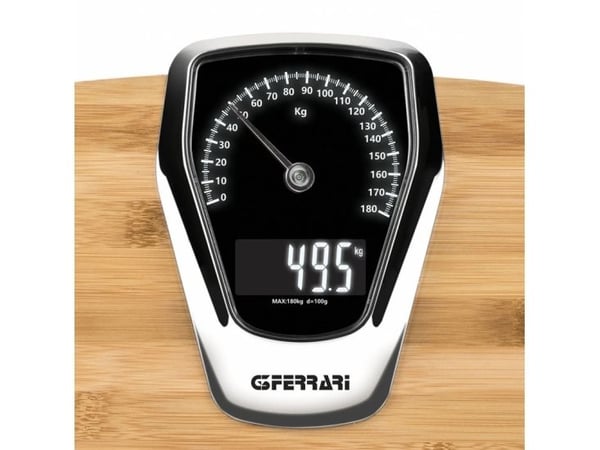 G3 Ferrari Formula Elegance, Elektronisk personvekt, 180 kg, Bamboo, Tre, 0,1 kg, kg/lb, Oval