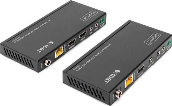 DIGITUS DS-55508 - Sender og mottaker - video/lyd/infrarød/seriell-utvider - HDMI, HDBaseT - over CAT 5e/6/7/8 - opp til 150 m