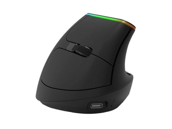 Delux M618DB, Høyre hendt, Vertikalt design, Optisk, RF trådløs + Bluetooth, 4000 DPI, Hvit