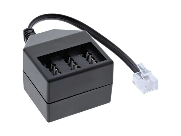 InLine 69942A, 0,1 m, TAE, RJ-11, Sort, 25 g, 70 mm
