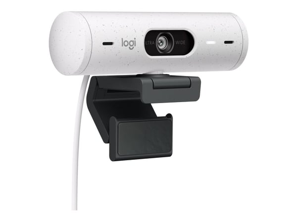 Logitech BRIO 500 - Webkamera - farge - Full HD (1920 x 1080) - Innebygd mikrofon (Stereo) - USB-C - Off-White