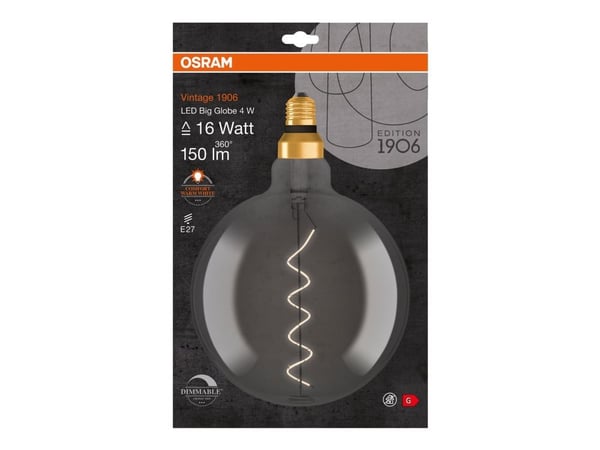 OSRAM 4058075270046 LED (RGB)-lampe EEK G (A - G) E27 Globeform 4 W Varmhvid (Ø x L) 200,0 mm x 287 mm 1 stk.