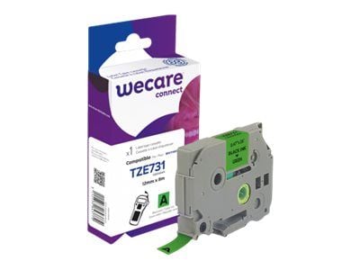 Wecare connect - Grønn - Rull (1,2 cm x 8 m) 1 kassett(er) merketape - for Brother PT-D210, D600, H110, P750; P-Touch PT-1005, D450, P300; P-Touch ...