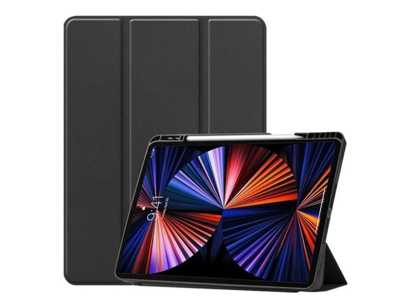 CoreParts - Lommebok for nettbrett - tri-fold caster, built-in pen holder, auto-wake function - termoplast-polyuretan (TPU) - svart - for Apple 12....