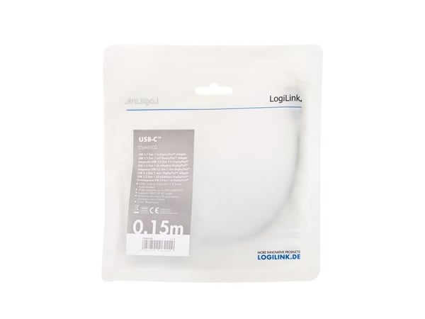 LogiLink CUA0102, USB 3.2 Gen1 Type-C, DisplayPort, 0,15 m, Lajittelu