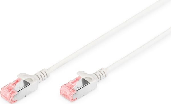 DIGITUS Slim - Koblingskabel - RJ-45 (hann) til RJ-45 (hann) - 10 m - U/FTP - CAT 6 - halogenfri, formstøpt, uten hindringer - grå