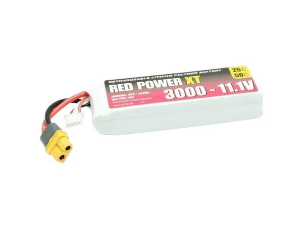Red Power batteripakke for modellbygging (LiPo) 11,1 V 3000 mAh celler: 3 softcase XT60