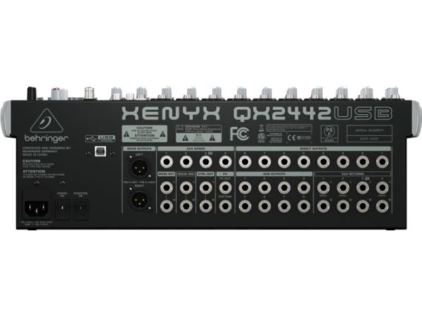 Behringer QX2442USB, 24 kanavaa, 445 mm, 440 mm, 440 mm, 140 mm, 5,7 kg