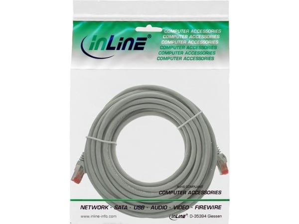 InLine 76107, 7,5 m, Cat6, S/FTP (S-STP), RJ-45, RJ-45, Harmaa