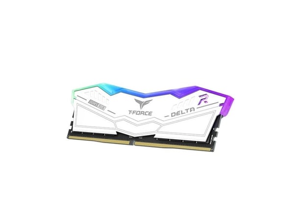 T-Force DELTA RGB - DDR5 - sett - 32 GB: 2 x 16 GB - DIMM 288-pin - 6000 MT/s / PC5-48000 - CL38 - 1.25 V - ikke-bufret - on-die ECC - hvit