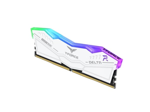 T-Force DELTA RGB - DDR5 - sett - 32 GB: 2 x 16 GB - DIMM 288-pin - 6000 MT/s / PC5-48000 - CL38 - 1.25 V - ikke-bufret - on-die ECC - hvit