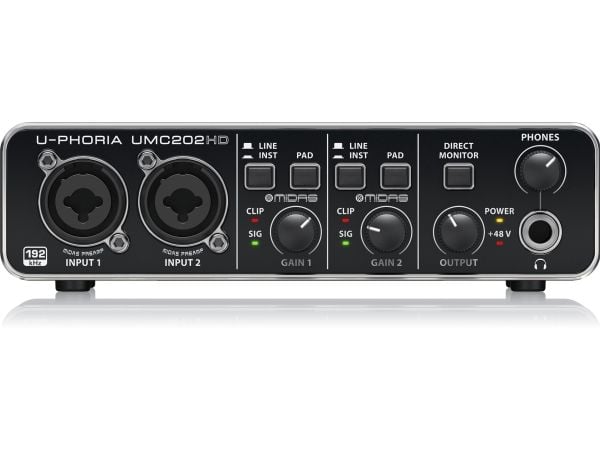 Behringer UMC202HD, Desktop, Sort, Metall, USB, -4 dBu, 24-bit/192kHz
