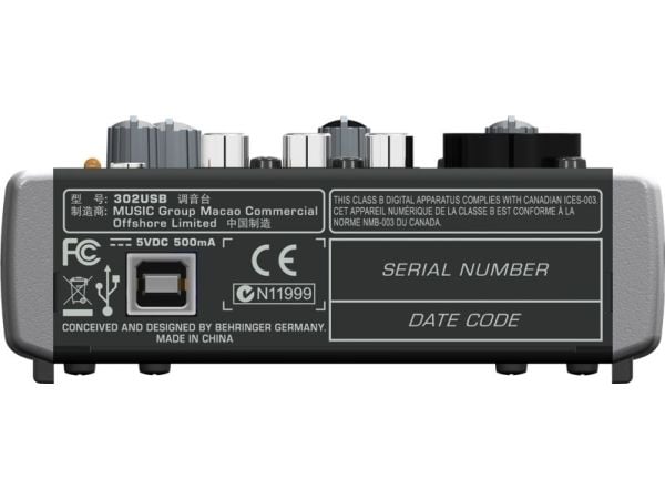 Behringer X302USB, 5 kanaler