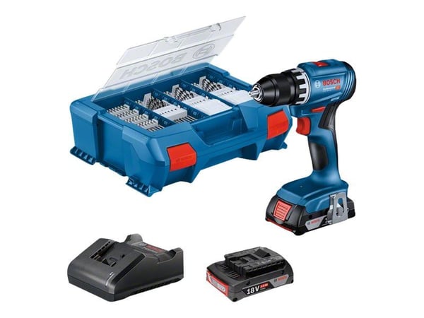 Bosch GSR 18V-45 PROFESSIONAL - Drill/driver - trådløs - 2 hastigheter - nøkkelfri borhylse 13 mm - 45 N·m - 2 batterier, inkludert lader - 18 V