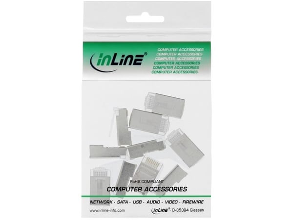 InLine 74000, 8P8C RJ45, Hopea, 26 g, 10 kpl, 12 mm, 23 mm