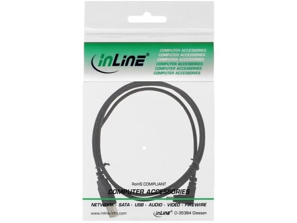 InLine 34220, 2 m, USB A, Mini-USB B, USB 2.0, uros-/urosliitin, musta