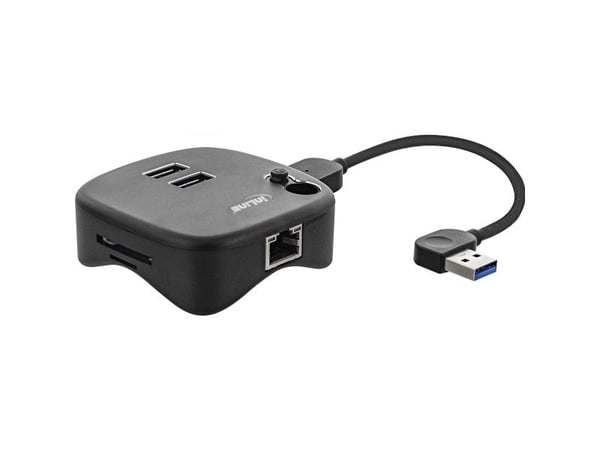 InLine 35392, USB 3.2 Gen 1 (3.1 Gen 1) Type-A, USB 3.2 Gen 1 (3.1 Gen 1) Type-A, MicroSD (TransFlash), SD, 5000 Mbit/s, Svart, Aluminium