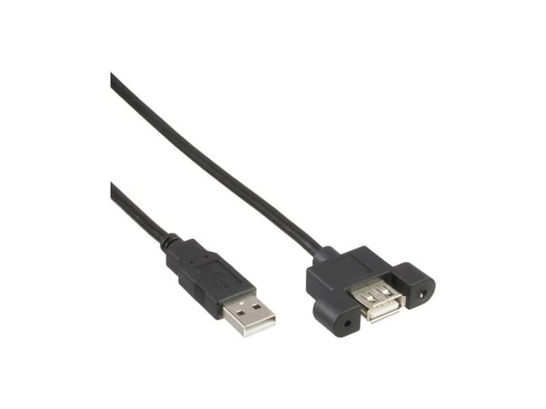 InLine B-33440E, 0,6 m, USB A, USB A, USB 2.0, Svart
