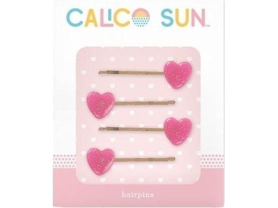 Calico Sun Sophia hårspenner - Hjerte 4 stk.