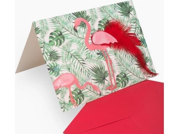 Fresh Karnet B6 MNSG-18122812 klistremerke Flamingo