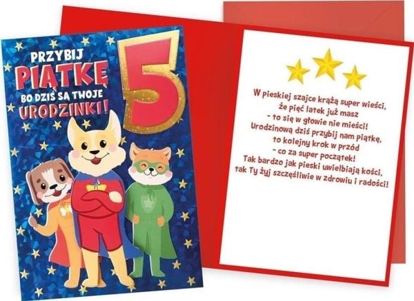 CUCCARD Syntymäpäiväkortti 5 koiraa