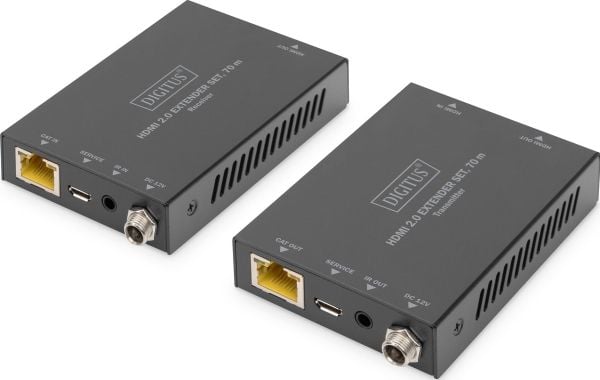 DIGITUS DS-55506 - Sender og mottaker - video/lyd/infrarød-utvider - HDMI - over CAT 5e/6/6a/7 - opp til 70 m