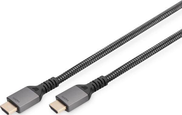 DIGITUS - Ultra High Speed - HDMI-kabel med Ethernet - HDMI hann til HDMI hann - 2 m - trippel beskyttelse - svart - 8 K 60 Hz (7680 x 4320) støtte