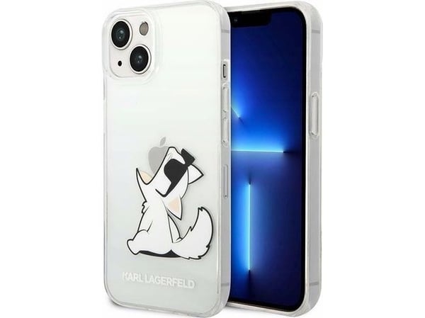 Karl Lagerfeld-deksel til iPhone 14 Plus 6,7 KLHCP14MCFNRC gjennomsiktig hardt deksel Choupette Fun