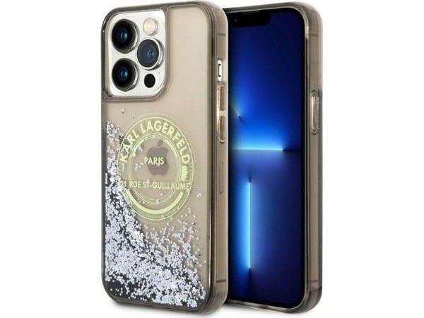 Apple iPhone 14 Pro Karl Lagerfeld skal Liquid Glitter RSG (KLHCP14LLCRSGRK) svart Apple iPhone 14 Pro Karl Lagerfeld skal Liquid Glitter RSG (KLHCP14LLCRSGRK) svart