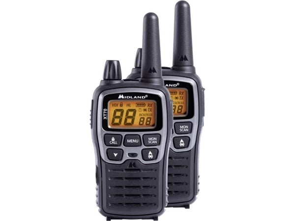 Midland XT70, 24 kanaler, 446.00625 - 446.09375 MHz, LCD, AAA, Alkalinsk, 113 g