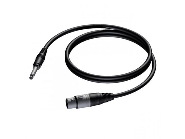 Procab Jack 6,3 mm til XLR kabel sort 1,5 m CAB723/1.5