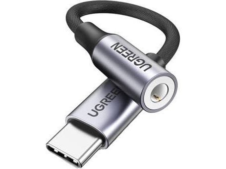 Ugreen - USB-C til hodetelefons-jakkadapter - USB-C hann til mini-phone stereo 3.5 mm hunn - grå