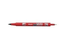 Permanent marker, Pilot BeGreen Twin Marker, ekstrafin/fin, rød, pakke a 10 stk