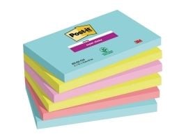 Post-it Super Sticky 6556SMI - Noter - 127 x 76 mm - 540 ark (6 x 90) - turkis, neongrønn, neonrosa, valmuerød