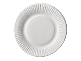 Papstar 11170, Plate, Rund, Fotoark kartong, Hvit, Monokromatisk, 100 stykker