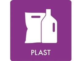 Piktogram, plast, 12x12, lilla