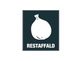 Piktogram Bica®, vinyl, restavfall, HxBxL: 15 x 15 x 15 cm, vit