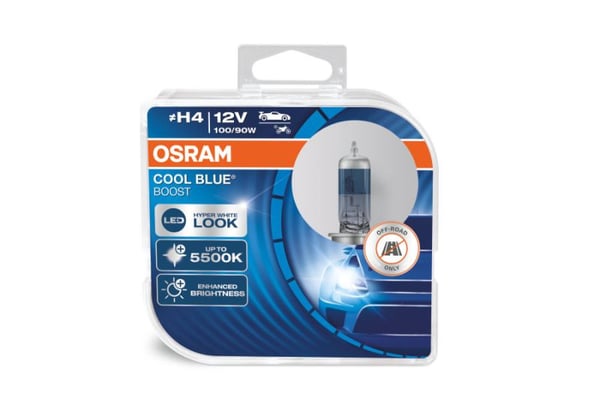 Osram Cool Blue Boost - H4 - 12V - 100/90W - 2 stk. - Off-Road Osram Cool Blue Boost - H4 - 12V - 100/90W - 2 stk. - Off-Road