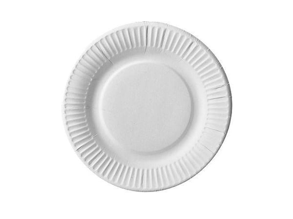 Papstar 11170, Plate, Rund, Fotoark kartong, Hvit, Monokromatisk, 100 stykker