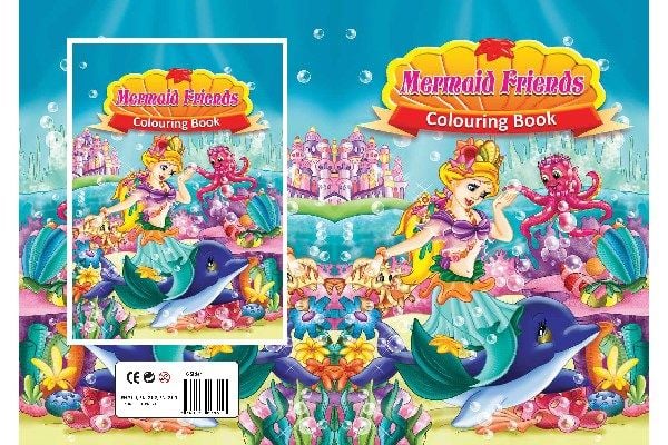 Färgläggningsbok A4 Mermaid Friends 16 sidor |